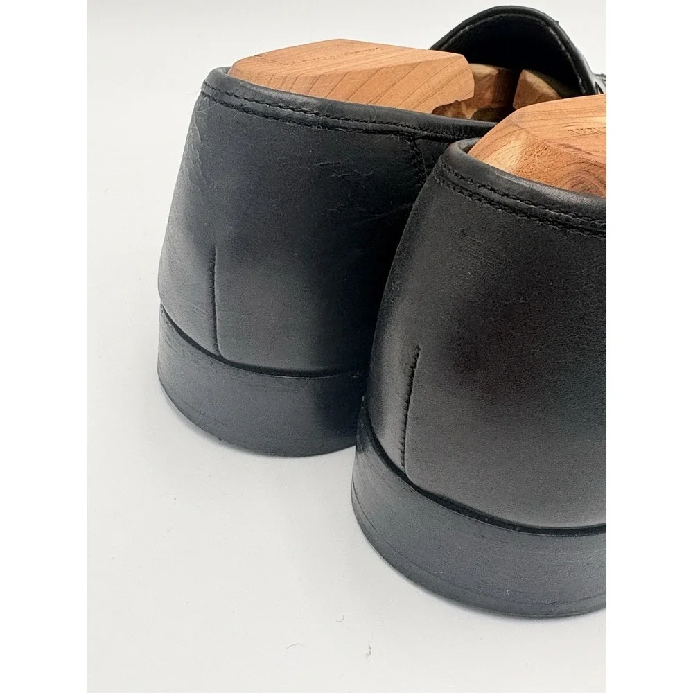 Bragano Cole Haan Woven Leather Loafers Classic Dress Shoes Black Mens Sz 10.5M